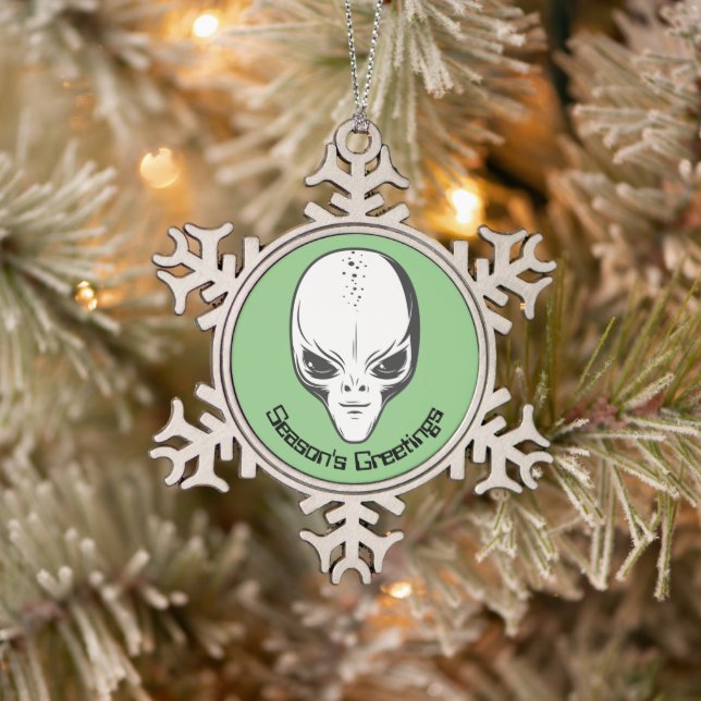 Ornement Flocon De Neige Space Alien Sci Fi (Arbre)