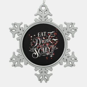 Ornement Flocon De Neige Style graphique esthétique effrayant d'Halloween s