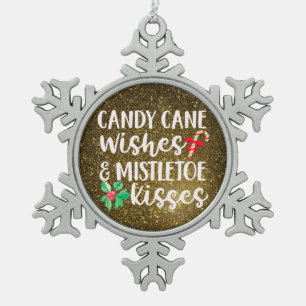 Ornement Flocon De Neige Sucre de canne cool Mistletoe souhaite Noël