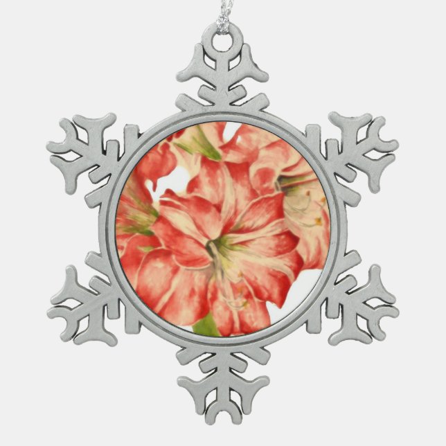 Ornement Flocon De Neige Sucre de canne Lily sur l'ornement du lac de neige (Devant)