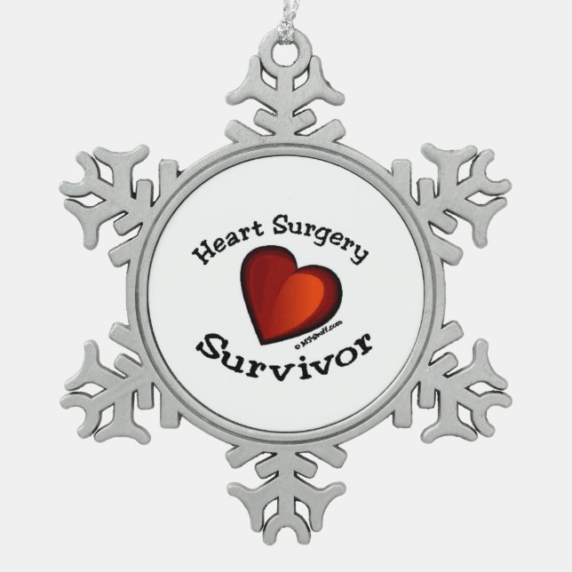 Ornement Flocon De Neige Survivant de chirurgie cardiaque (Devant)