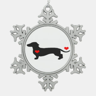 Ornement Flocon De Neige Sweetheart Dachshund