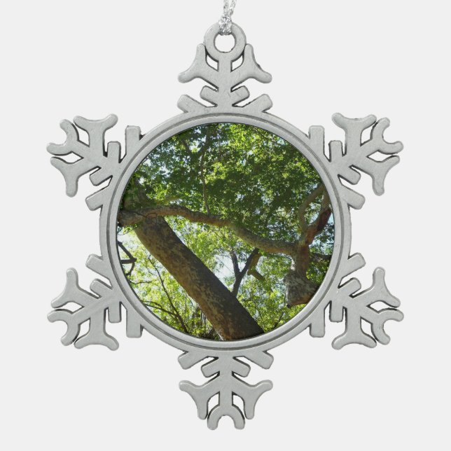 Ornement Flocon De Neige Sycamore Tree Nature verte (Devant)