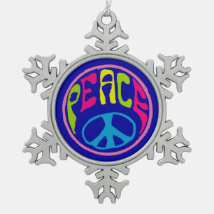 Ornement Flocon De Neige SYMBOLE DE LA PAIX Hippie