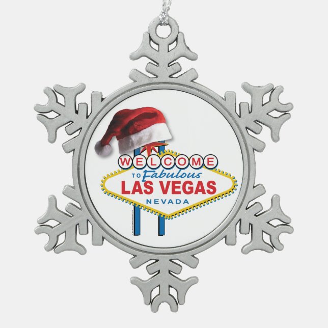 Ornement Flocon De Neige SYMBOLE DE Noël Bienvenue à Las Vegas (Devant)