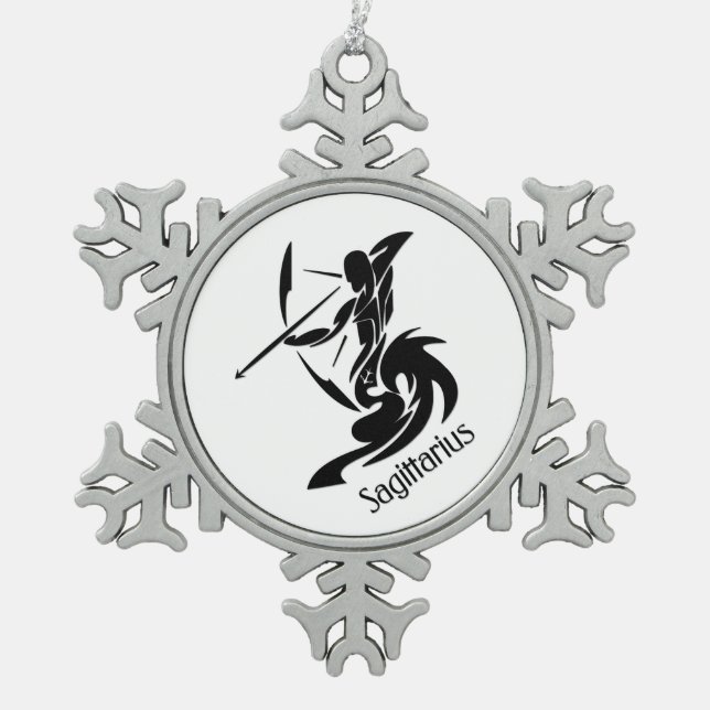 Ornement Flocon De Neige Symbole et signe zodiaque Sagittaire (Devant)