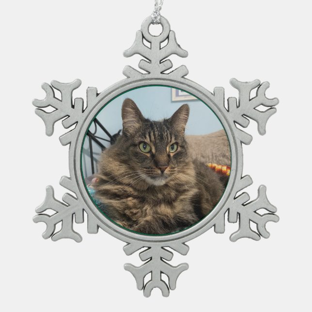 Ornement Flocon De Neige Tabby Cat Christmas Ornament (Devant)
