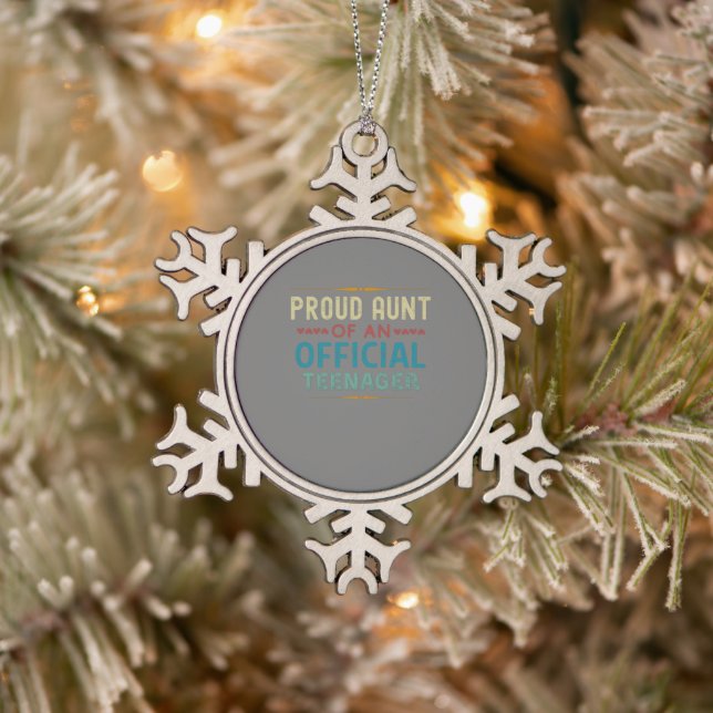 Ornement Flocon De Neige tante officielle du 13e anniversaire (Arbre)