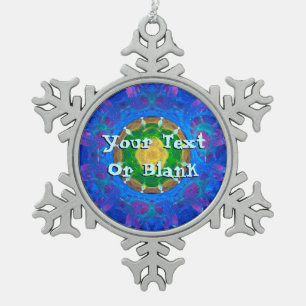 Ornement Flocon De Neige Teinture à tarte bleu-vert