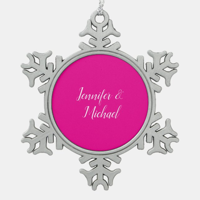 Ornement Flocon De Neige Tendance minimaliste moderne Plain simple rose cha (Devant)