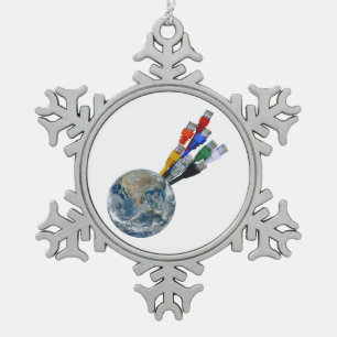 Ornement Flocon De Neige Terre connectée au réseau Ethernet