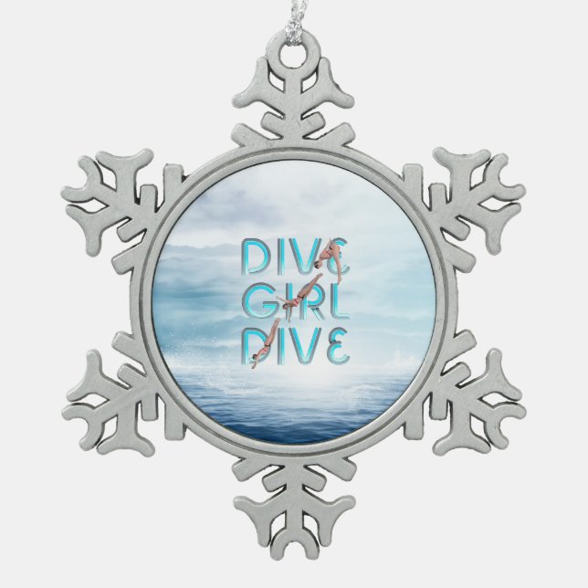 Ornement Flocon De Neige TOP Dive Girl Dive (Devant)