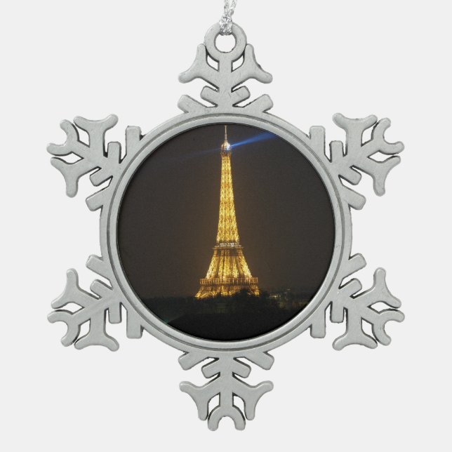 Ornement Flocon De Neige Tour Eiffel (Devant)