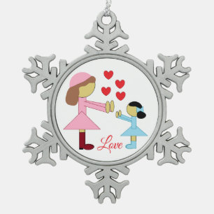 Ornement Flocon De Neige Tous les enfants ont besoin d'amour : blanc