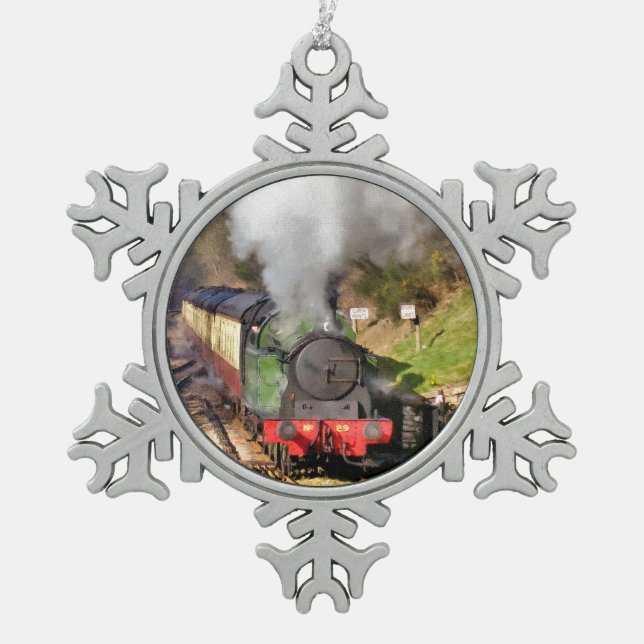 ORNEMENT FLOCON DE NEIGE TRAINS À VAPEUR (Devant)