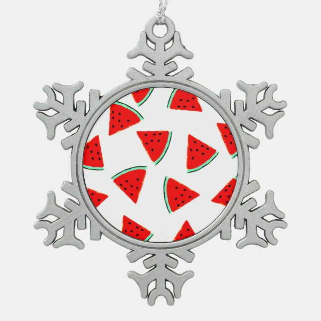 Ornement Flocon De Neige Triangles Motifs de pastèque (Devant)