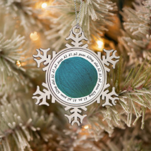 Ornement Flocon De Neige Tricot Lingo Fil Bal Artisanat Turquoise