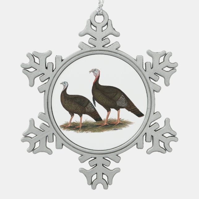 Ornement Flocon De Neige Turkeys Eastern Wild Pair (Devant)