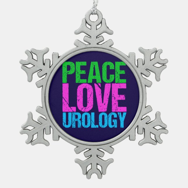 Ornement Flocon De Neige Urologie d'amour de paix d'urologue (Devant)