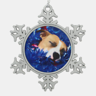 Ornement Flocon De Neige USA Patriotique Chien American Pit Bull Terrier