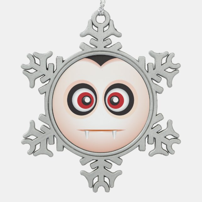Ornement Flocon De Neige Vampire mignon Halloween Emoji de Lil (Devant)