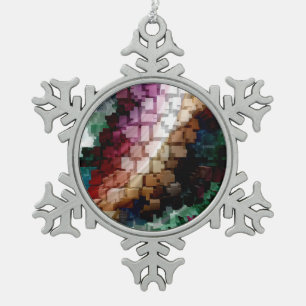 Ornement Flocon De Neige Vent foncé centré sur le cube