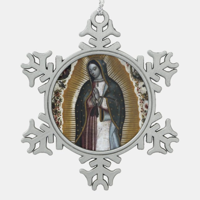 Ornement Flocon De Neige Vierge de Guadalupe, notre Madame (Devant)