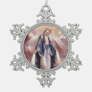 ORNEMENT FLOCON DE NEIGE VIERGE MARIE BÉNI