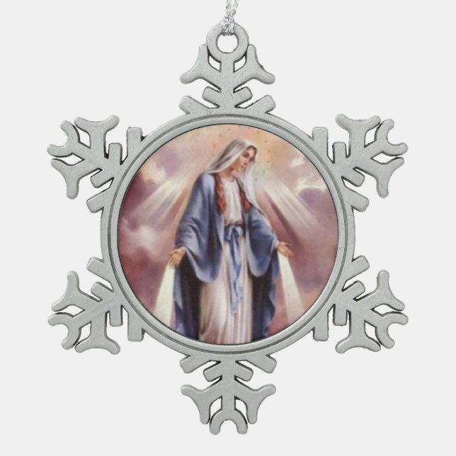 ORNEMENT FLOCON DE NEIGE VIERGE MARIE BÉNI (Devant)