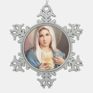 ORNEMENT FLOCON DE NEIGE VIERGE MARIE BÉNI