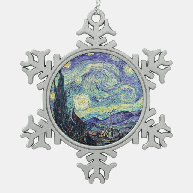 Ornement Flocon De Neige Vincent Van Gogh La Nuit étoilée (Devant)