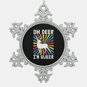Ornement Flocon De Neige Vintage Oh Cerf Je Suis Queer Fierté LGBT Gay Lesb