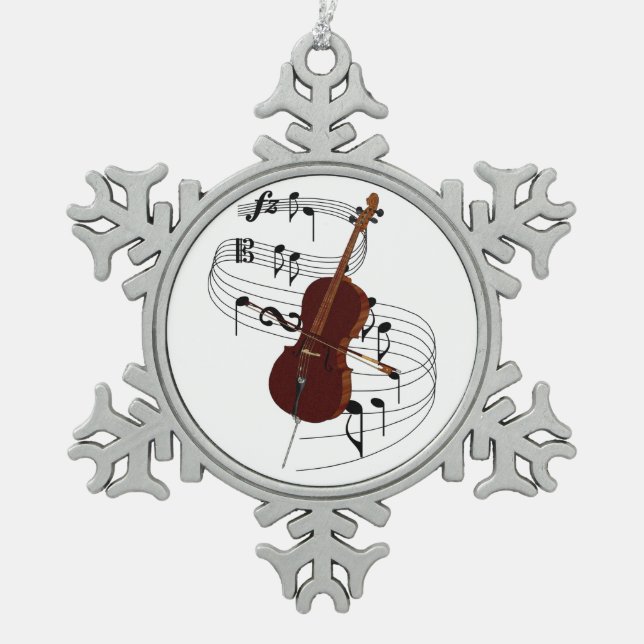 Ornement Flocon De Neige Violoncelle (Devant)