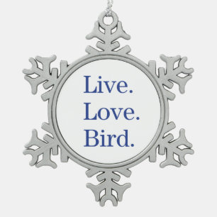 Ornement Flocon De Neige Vivant. Amour. Oiseau