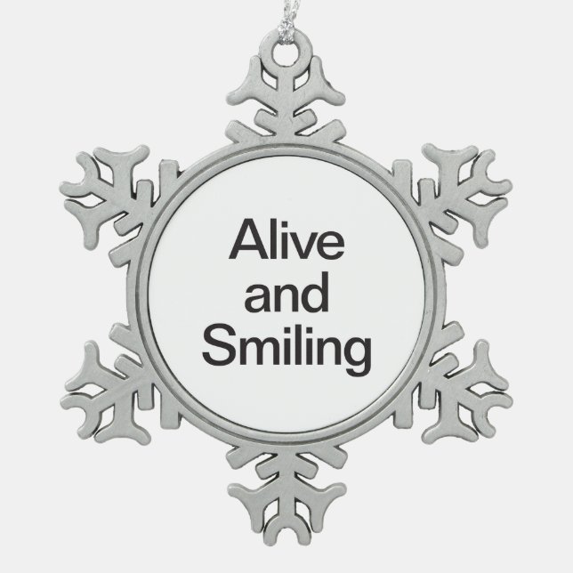 Ornement Flocon De Neige vivant et souriant (Devant)