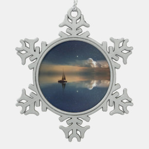 Ornement Flocon De Neige Voile vers les nuages