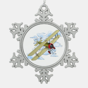Ornement Flocon De Neige Vol vintage de biplan