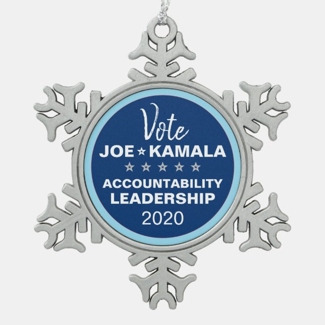 Ornement Flocon De Neige Vote Joe Biden Kamala Harris Modèle 2024 (Devant)