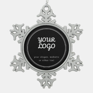 Ornement Flocon De Neige Votre logo élégant et modifiable en noir et blanc