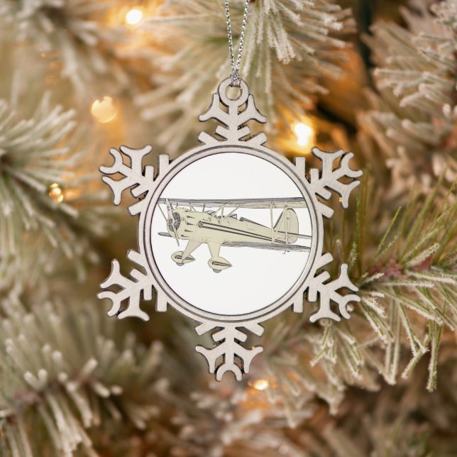 Ornement Flocon De Neige Waco Biplane (Arbre)