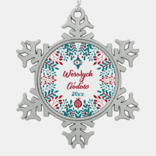 Ornement Flocon De Neige Wèsołych Gódów Kashubian Joyeux Noël