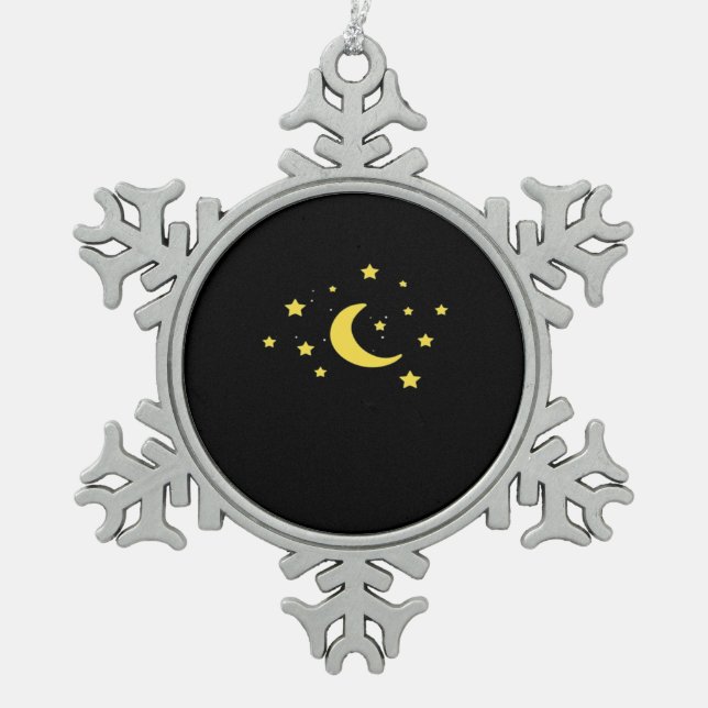 Ornement Flocon De Neige Whimsigoth Night Sky Sun Moon Witchy (Devant)