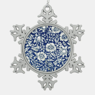 Ornement Flocon De Neige William Morris - Blue Mallow, célèbre motif,