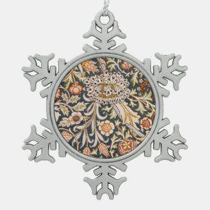 Ornement Flocon De Neige William Morris Vintage Trent Motif Floral Bleu