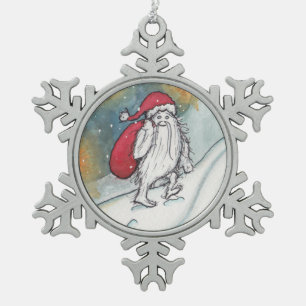 Ornement Flocon De Neige Yeti Père Noël