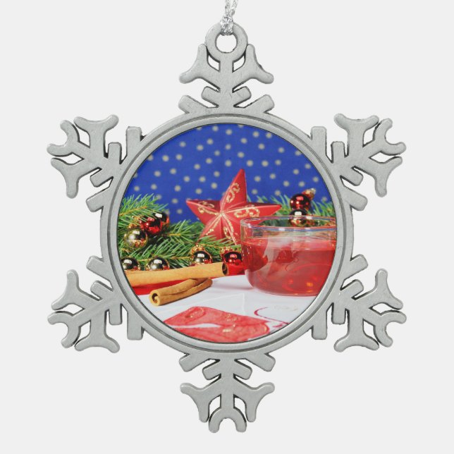 Ornement Flocon De Neige Zinn Flocken Ornament Noël (Devant)