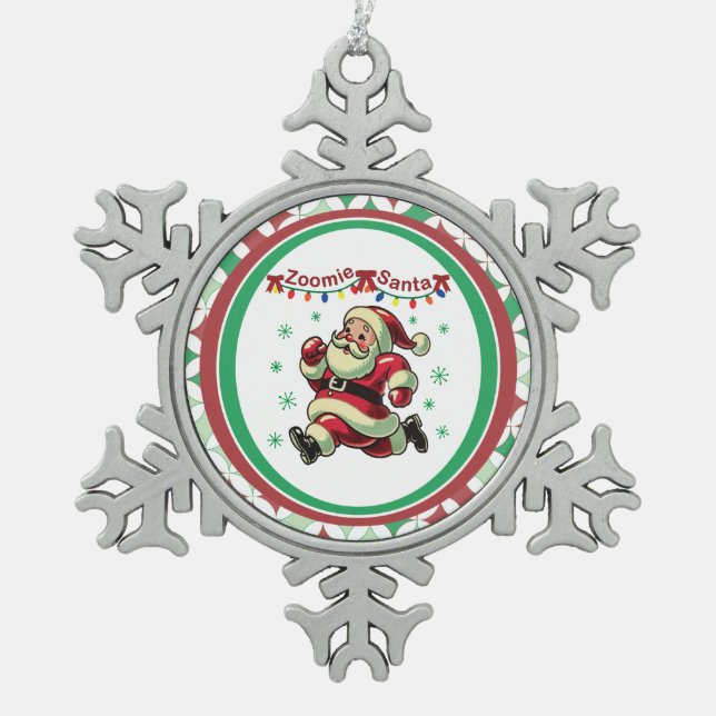 Ornement Flocon De Neige Zoomie Santa Christmas (Devant)