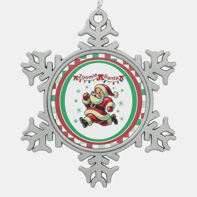 Ornement Flocon De Neige Zoomie Santa Christmas (Devant)