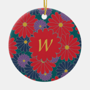 Ornement floral à automne scintillant