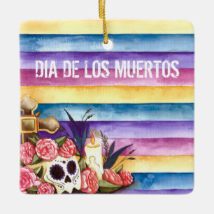 Ornement floral de Skull Dia de los Muertos